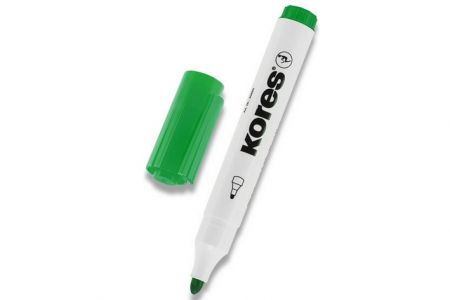 KORES K-MARKER Popisovač na bílé tabule a flip charty, kulatý hrot 3 mm, zelený 