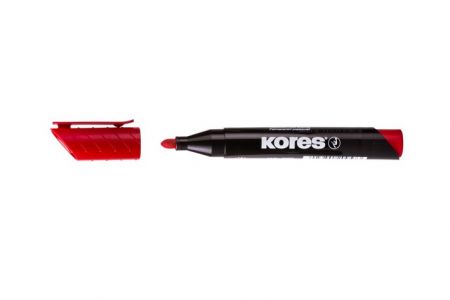 KORES K-MARKER Permanentní popisovač, kulatý hrot 3 mm, červený 