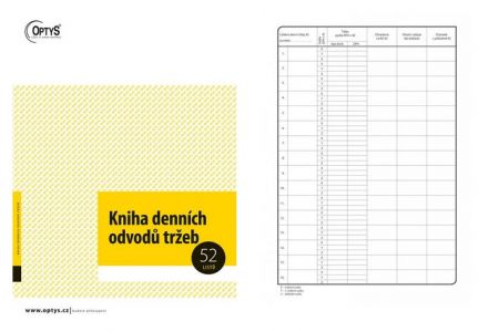 Kniha denních odvodů tržeb A4, OPTYS 1095