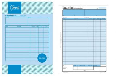 Dodací list, A4, 100 listů, OPTYS 1043