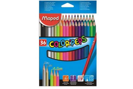 Pastelky trojhranné MAPED Color Peps 36ks