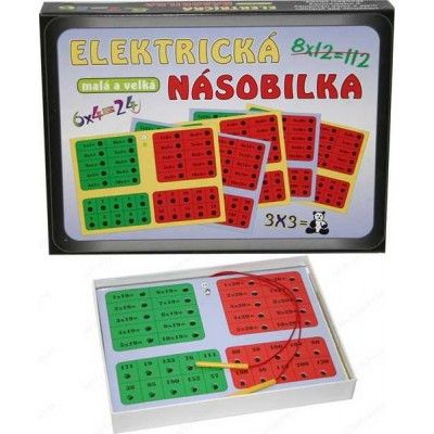 Elektrická násobilka společenská hra na baterie v krabici 22x16x3cm