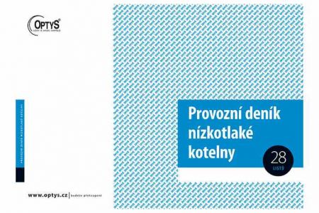 Provozní deník nízkotlaké kotelny, A4, 28 listů, OPTYS 1240