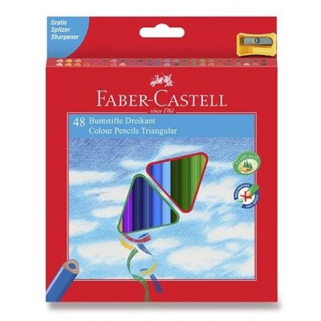 Pastelky Faber-Castell trojhranné 48 barev + ořezávátko