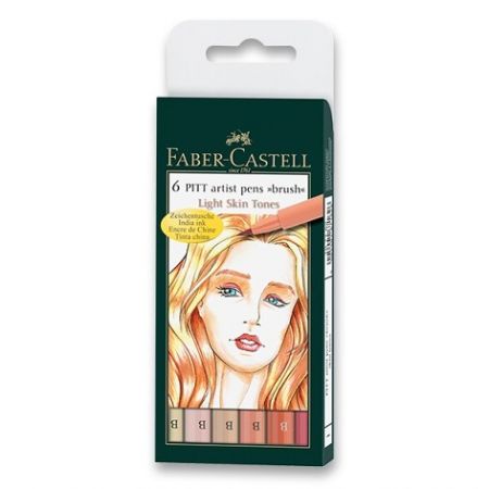 Popisovač Faber-Castell Pitt Artist Pen Brush 6 ks, odstíny pleti