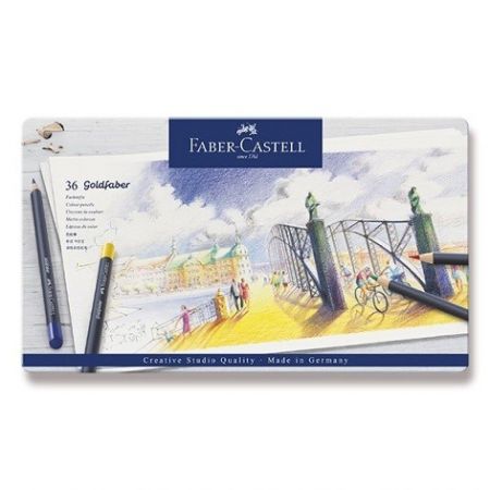 Pastelky Faber-Castell Goldfaber plechová krabička, 36 barev