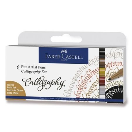 Popisovač Faber-Castell Pitt Artist Pen Calligraphy 6 kusů