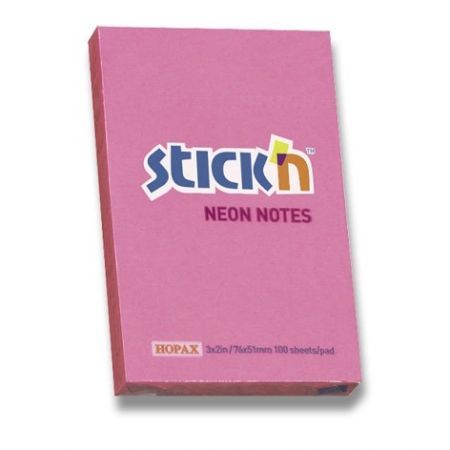 Samolepicí bloček Hopax Stick’n Notes Neon růžový