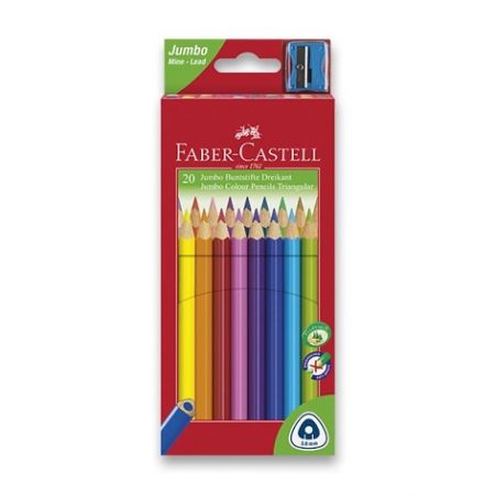 Pastelky Faber-Castell Junior Triangular 20 barev + ořezávátko