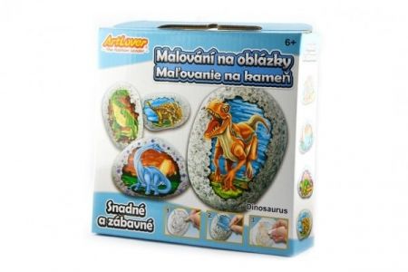 Malování na oblázky/kameny Dinosaurus kreativní sada v krabičce 15x14,5x4cm