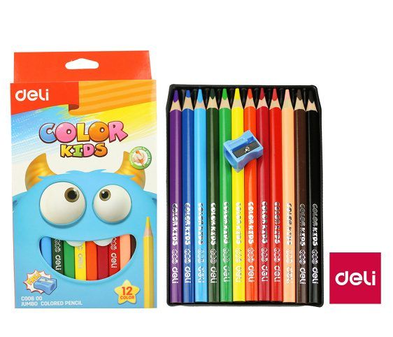 Deli Colour Kids 12 Jumbo Colour Pencils EC00600