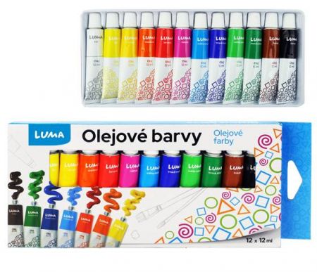 Barvy olejové sada 12 barev 12ml