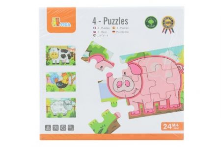 Dřevěné puzzle - farma