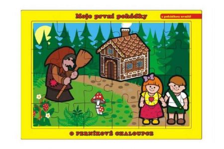 Puzzle deskové O Perníkové Chaloupce 26x17cm 24 dílků Moje první pohádky