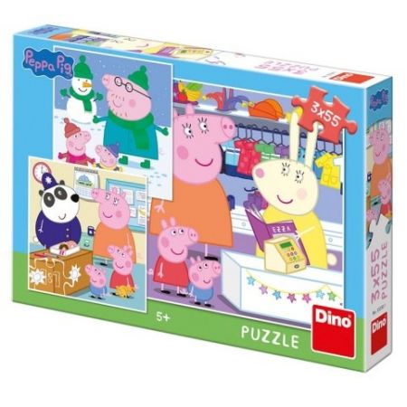 Puzzle 3x55 Prasátko Peppa