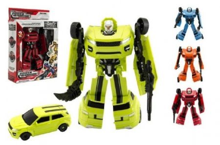 Transformer auto/robot plast 18cm asst 4 barvy v krabici 19x22x6cm