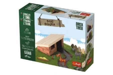 Stavějte z cihel Stáj stavebnice Brick Trick v krabici 28x21x7cm