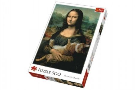 Puzzle Mona Lisa s kočkou 500 dílků 48x34cm v krabici 40x27x4,5cm