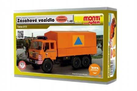 Stavebnice Monti 74 Tatra 815 zásahové vozidlo 1:48 v krabici 22x15x6cm