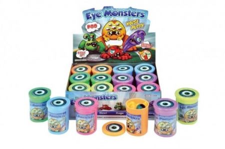 Sliz - hmota 100g monster neonová prdící s okem 7,5x6cm asst 6 barev 12ks v boxu