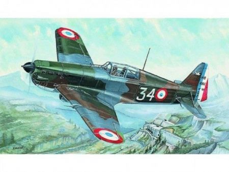 Model Morane Saulnier MS 406 11x14,7cm v krabici 25x14,5x4,5cm