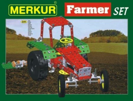 Stavebnice MERKUR Farmer Set 20 modelů 341ks v krabici 36x27x5,5cm