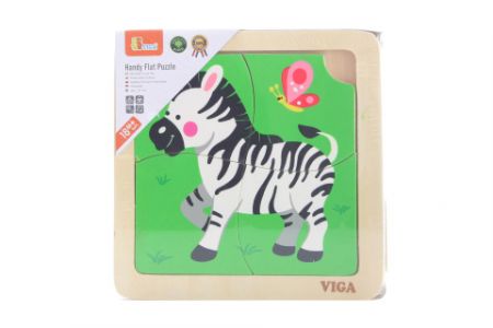 Dřevěné puzzle 4 dílky Zebra 18m+