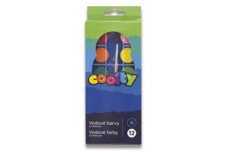 Vodové barvy Coolty 12barev, průměr 28mm