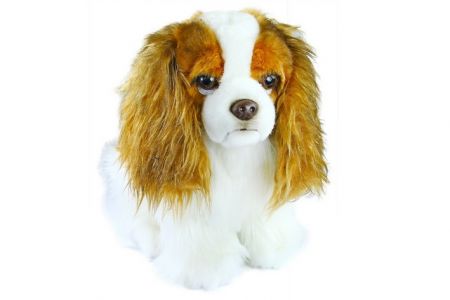 Plyšový pes King Charles Španěl sedící 25cm