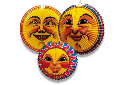 Papírový lampion SUN &amp; MOON průměr 36-42cm, mix motivů