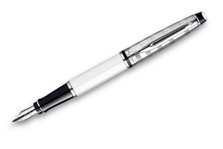 WATERMAN Expert DeLuxe White CT plnicí pero Hrot F (plnící)