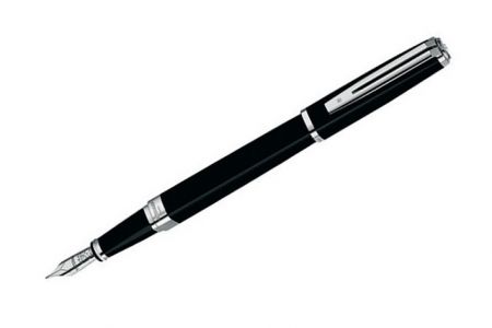 WATERMAN Exception Slim Black Lacquer ST plnicí pero Hrot F (plnící)