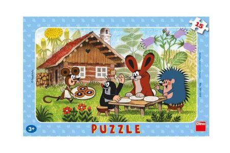 Puzzle deskové Krtek na návštěvě, 15 dílků