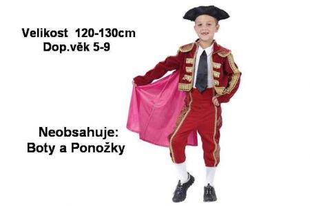 Kostým na karneval TOREADOR 120-130cm 5-9let (šaty na karneval)