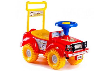 Odrážedlo auto JEEP Yupee ČERVENÉ 53,5x48,3x26cm v krabici (odstrkovadlo)