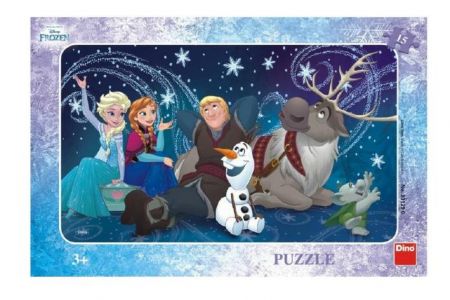 Puzzle deskové Sněhové vločky 15 dílků Ledové království/Frozen 30x19cm