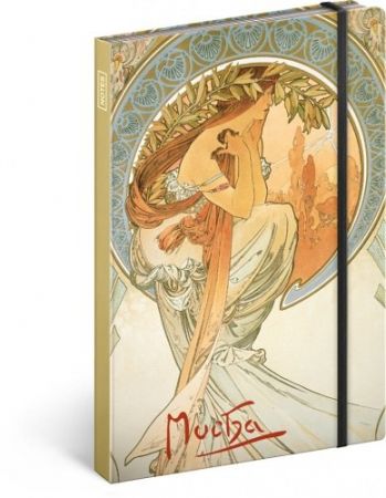 Notes Alfons Mucha – Poezie, linkovaný, 13 × 21 cm