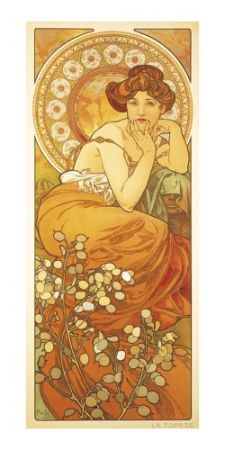 Pohled Alfons Mucha – Topaz, dlouhý