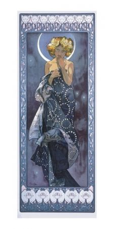 Pohled Alfons Mucha – Luna, dlouhý