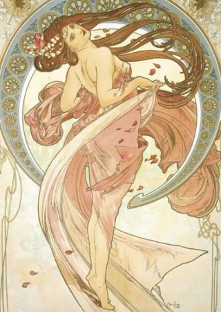 Pohled Alfons Mucha – Dance, krátký 