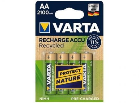 Nabíjecí baterie, AA, tužková, recyklovaná, 4x2100 mAh, VARTA