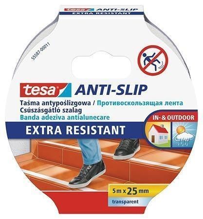 Protiskluzová páska &quot;Anti-slip 55587&quot;, průhledná, 25 mm x 5 m, TESA