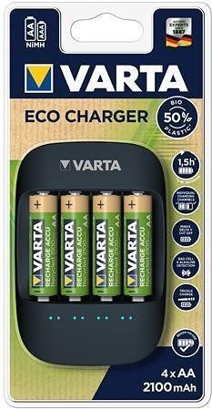 Nabíječka baterií &quot;ECO&quot;, AA/AAA, 4x2100 mAH, VARTA