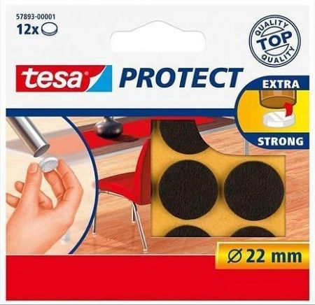 Plstěné samolepicí podložky &quot;Protect 57893&quot;, hnědá, 22 mm, TESA