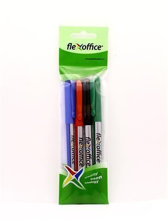 Liner &quot;FL01&quot;, sada, 4 barvy, 0,3 mm, FLEXOFFICE