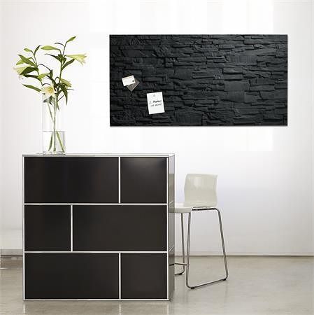 Magnetická skleněná tabule, 46x91 cm, SIGEL, &quot;Artverum®&quot;, břidlice