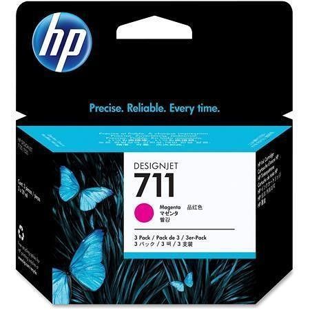 CZ135A Inkoust pro DesignJet T120, T520, tiskárny, HP 711, magenta, 3x29ml