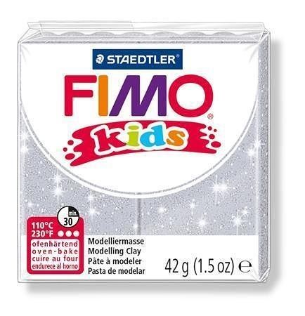 Modelovací hmota Fimo kids 42g stříbrná se třpytkami