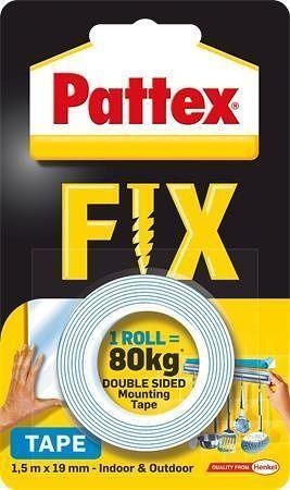 Samolepicí páska &quot;Pattex Fix 80 kg&quot;, modrá, oboustranná, 19 mm x 1,5 m, HENKEL