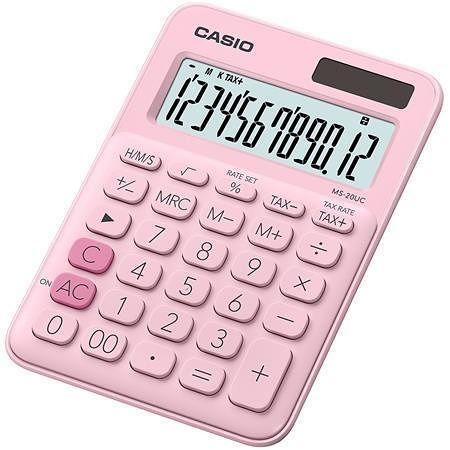 Kalkulačka &quot;MS 20 UC&quot;, růžová, stolní, 12 místný displej, CASIO